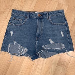 High Waisted Distressed Shorts